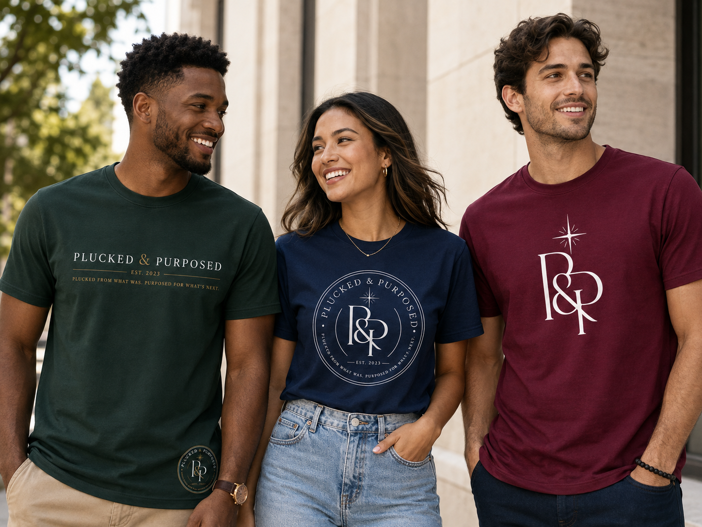 People wearing the Signature Collection